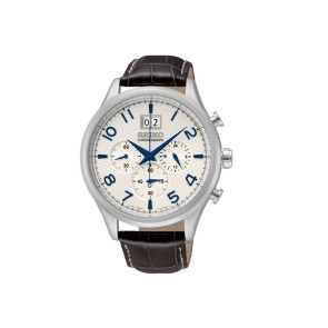 Correa de reloj Seiko SPC155P1 / 7T04-0AE0 Cuero Negro 20mm